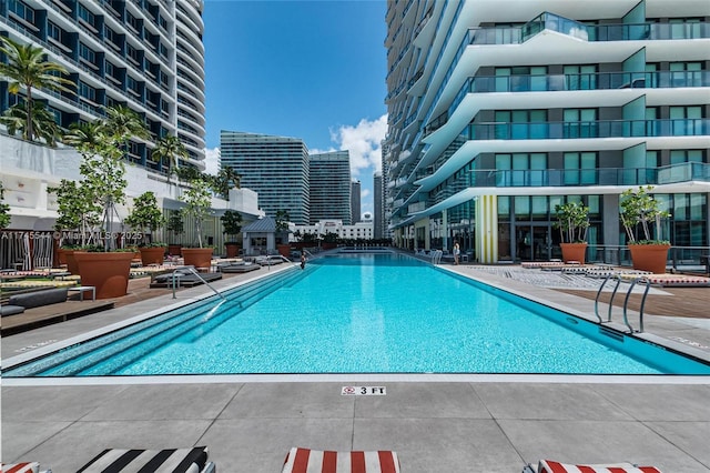 view of pool with a patio area