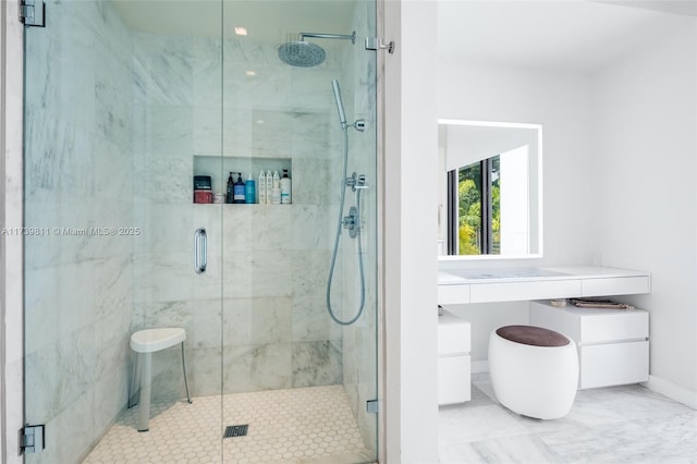 bathroom with walk in shower