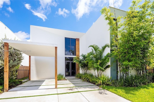 view of contemporary house