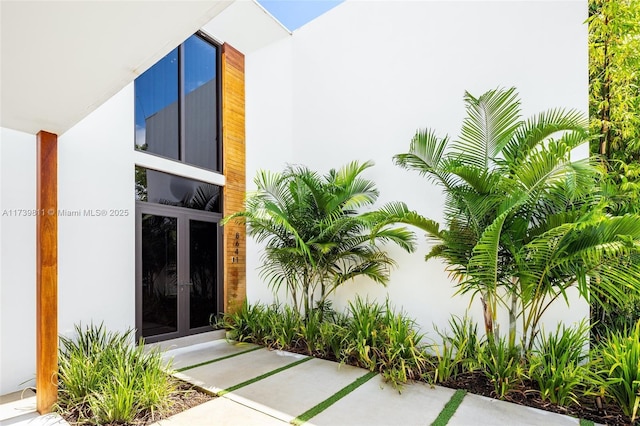 doorway to property featuring french doors