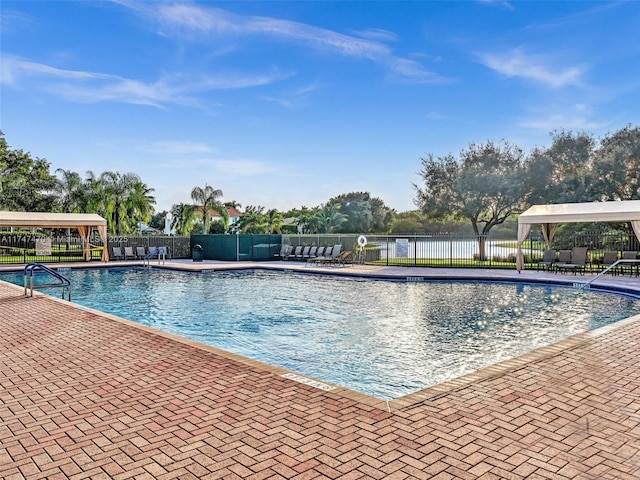 view of swimming pool featuring a patio