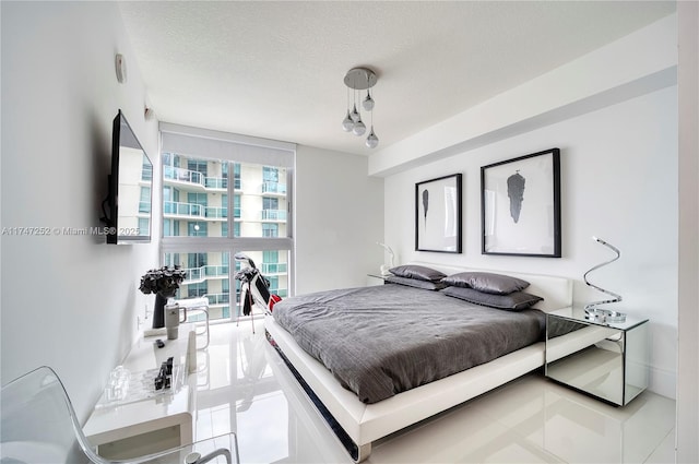 bedroom with a textured ceiling