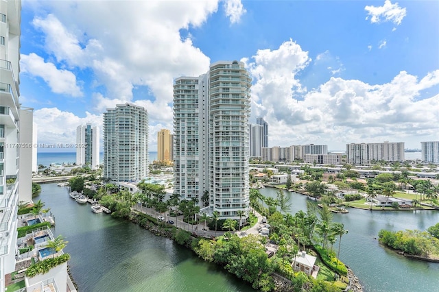 water view with a city view