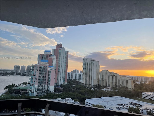 view of city with a water view