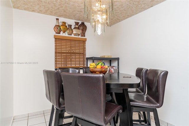 dining room with light tile patterned floors