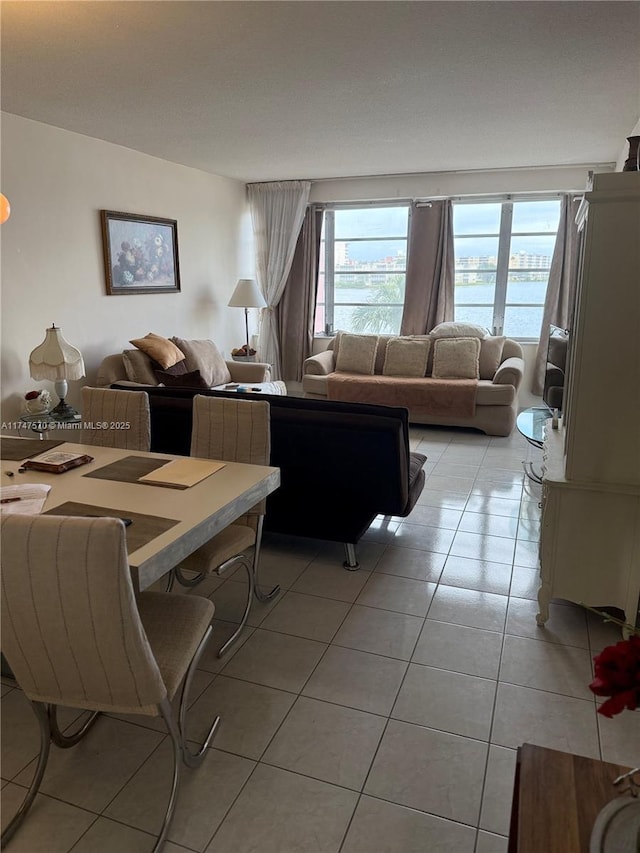 view of tiled living room