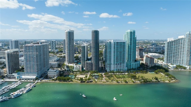 view of city featuring a water view