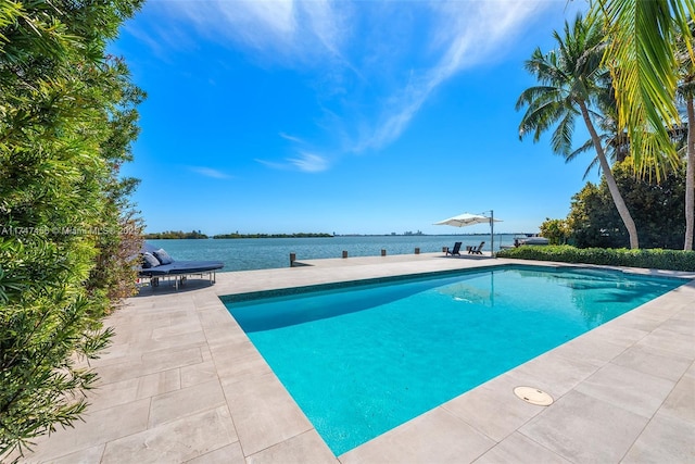 7331 Belle Meade Island Dr, Miami, FL 33138 - outdoor pool featuring a patio area and a water view