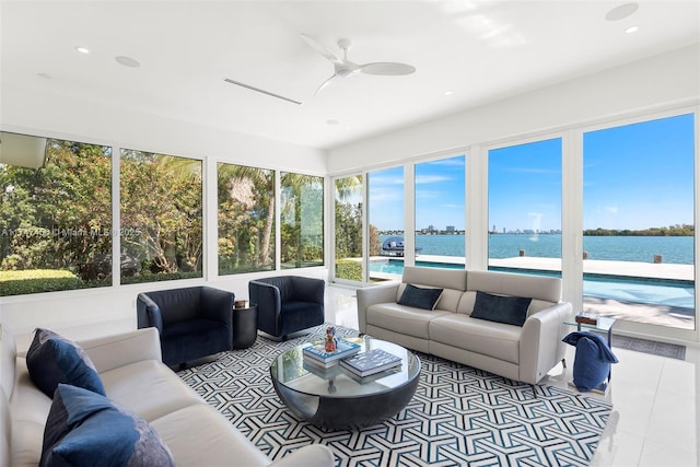 7331 Belle Meade Island Dr, Miami, FL 33138 - sunroom / solarium with a water view