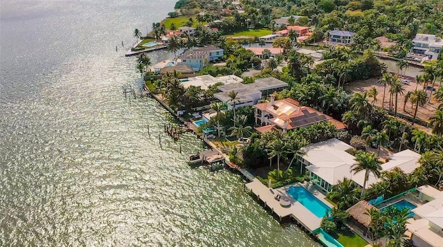 7331 Belle Meade Island Dr, Miami, FL 33138 - bird's eye view of a pool and a large body of water