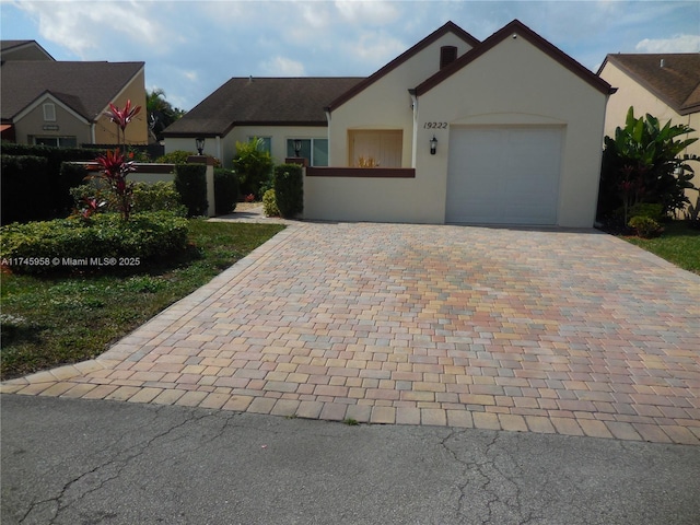 view of front of house with a garage