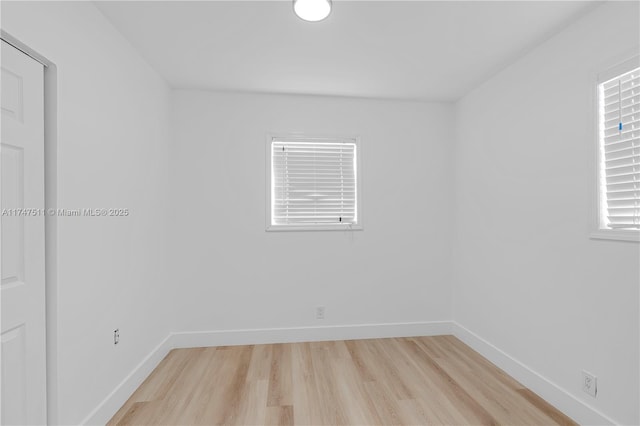 empty room featuring light hardwood / wood-style flooring