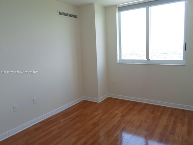 empty room featuring wood-type flooring