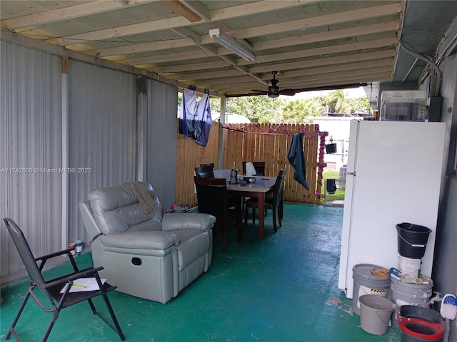 view of patio / terrace with ceiling fan