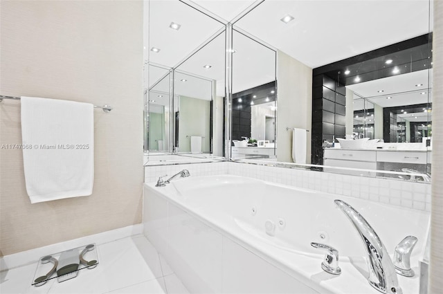 9601 Collins Ave Unit 1208, Bal Harbour, FL 33154 - full bath with a whirlpool tub and vanity
