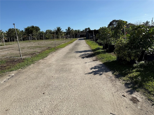 view of street featuring a rural view