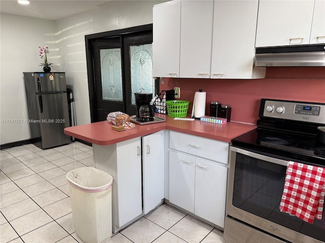 kitchen featuring white cabinetry and stainless steel appliances