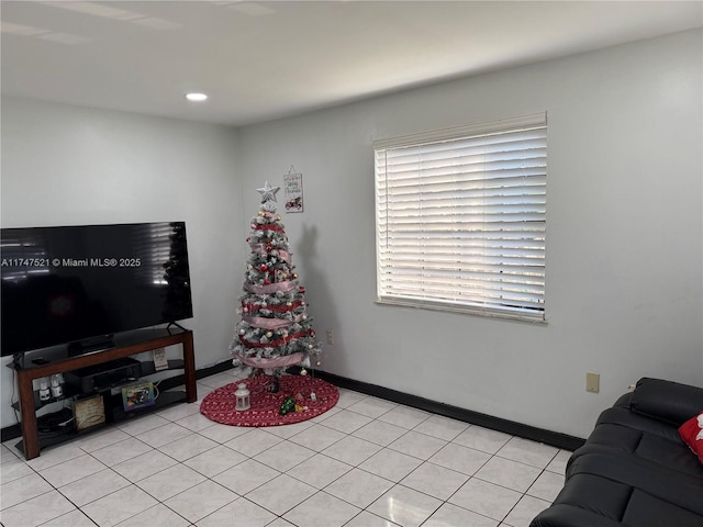 view of tiled living room