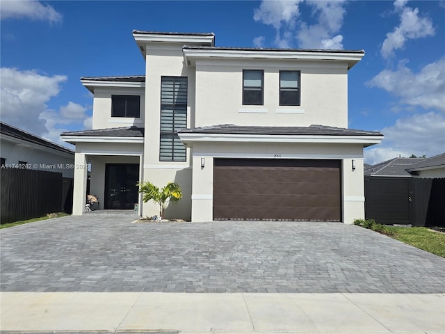 view of front of home featuring a garage