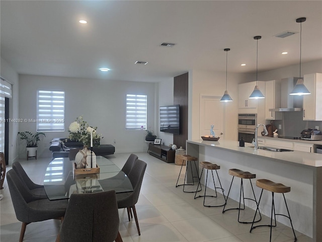dining area with sink