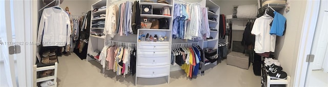 view of walk in closet