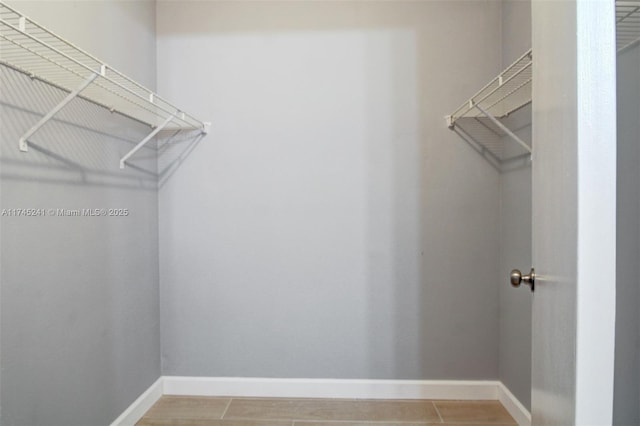 walk in closet with hardwood / wood-style floors