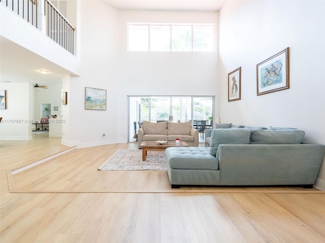 living room with hardwood / wood-style floors