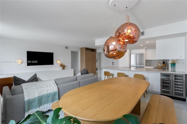 dining room with visible vents