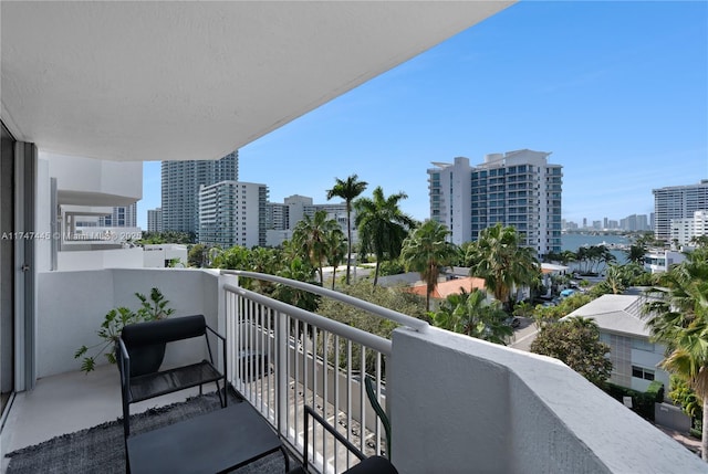 balcony with a city view