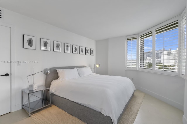 bedroom with baseboards