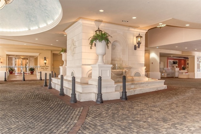 150 Sunny Isles Blvd Unit 1-606, Sunny Isles Beach, FL 33160 - lobby with recessed lighting and a high ceiling