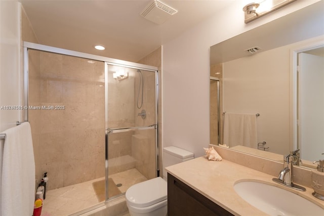150 Sunny Isles Blvd Unit 1-606, Sunny Isles Beach, FL 33160 - bathroom featuring vanity, a shower stall, and recessed lighting