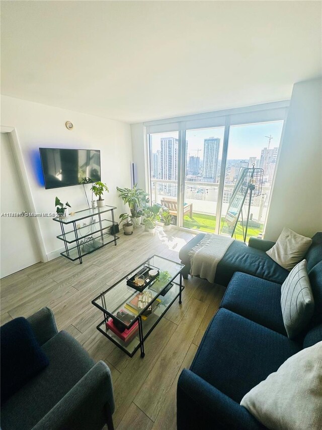 50 Biscayne Blvd Unit 3505, Miami, FL 33132 - living area with wood finished floors