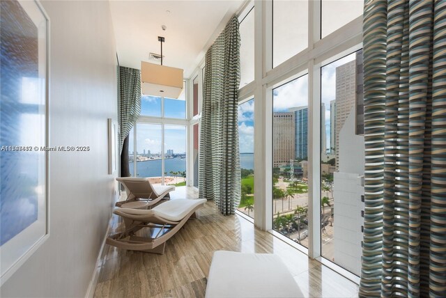 50 Biscayne Blvd Unit 3505, Miami, FL 33132 - sunroom featuring a water view