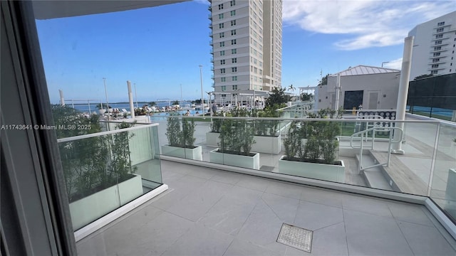 balcony with a water view