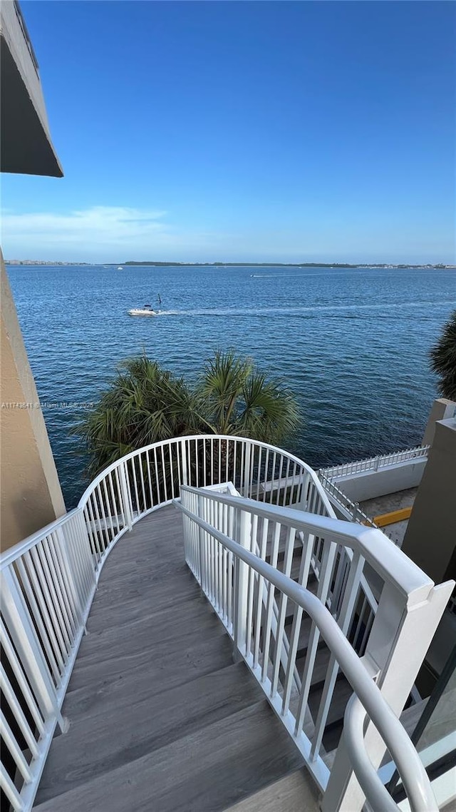 balcony with a water view