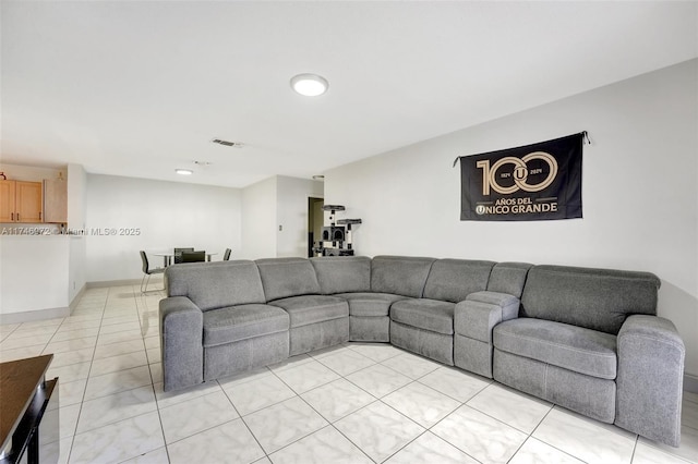 view of tiled living room