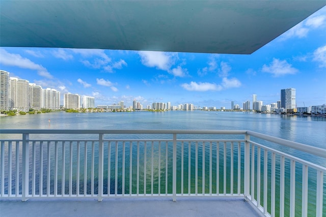 balcony with a water view