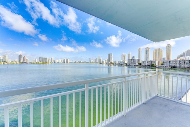 balcony with a water view