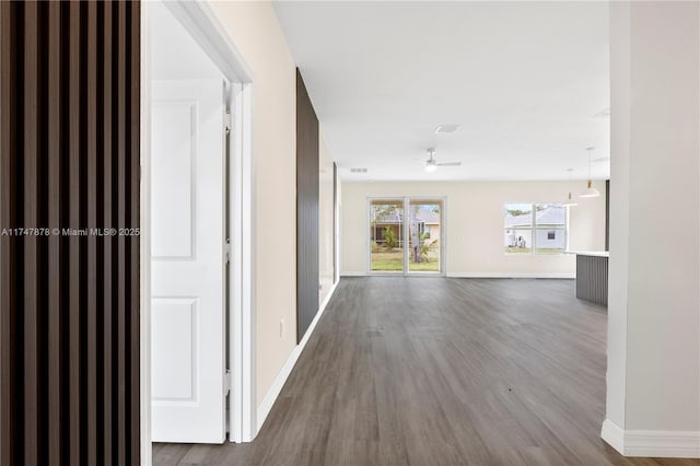 hallway featuring hardwood / wood-style flooring