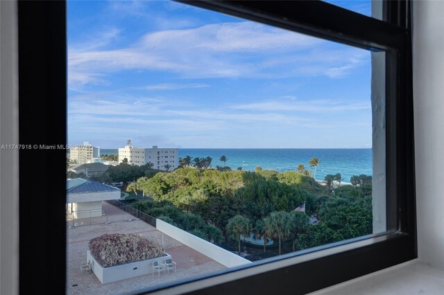 view of water feature with a view of city