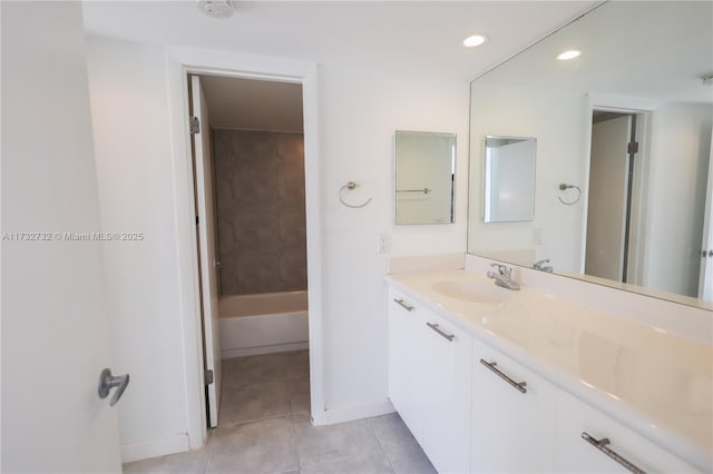 bathroom featuring tile patterned floors and vanity