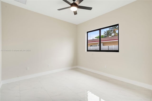 unfurnished room featuring ceiling fan