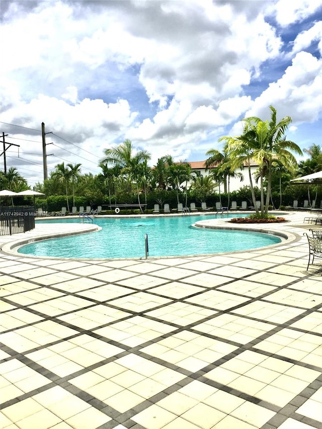 view of pool featuring a patio area