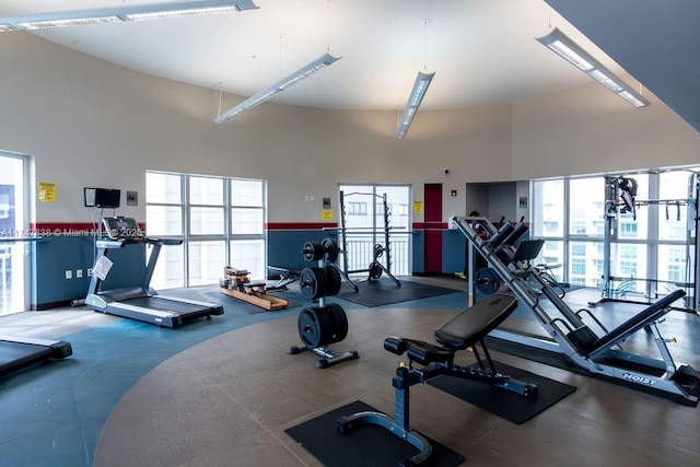 7270 SW 88th St Unit B308, Miami, FL 33156 - workout area with a high ceiling