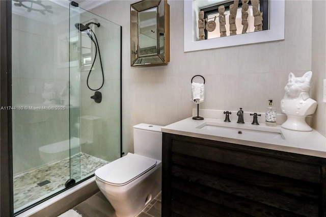 1301 Adams St, Hollywood, FL 33019 - bathroom with toilet, vanity, and a shower with shower door