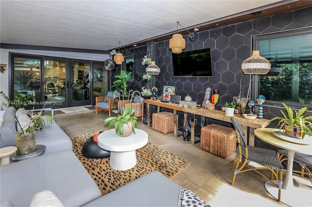 1301 Adams St, Hollywood, FL 33019 - view of patio / terrace featuring french doors