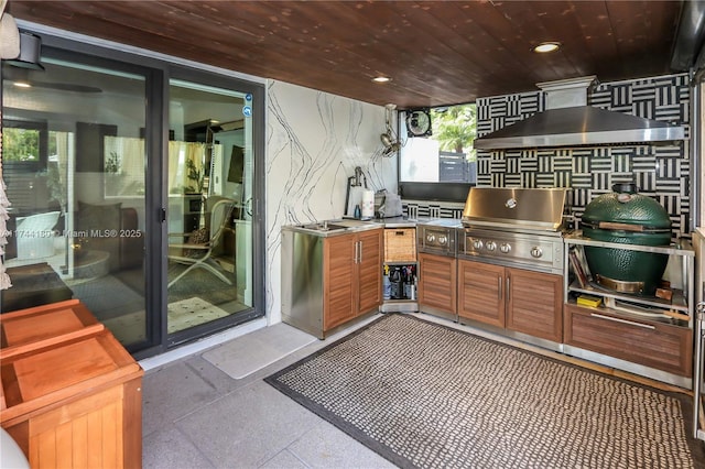 1301 Adams St, Hollywood, FL 33019 - exterior space featuring backsplash and wood ceiling