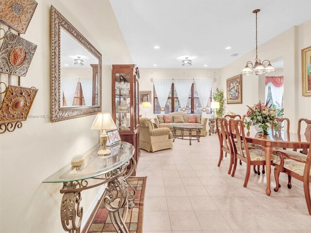 view of tiled dining room