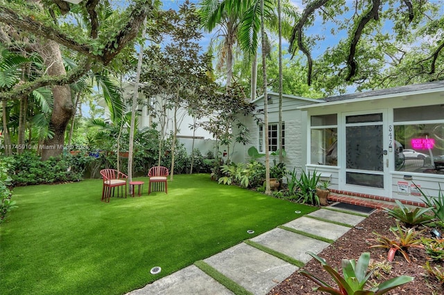 view of yard with fence